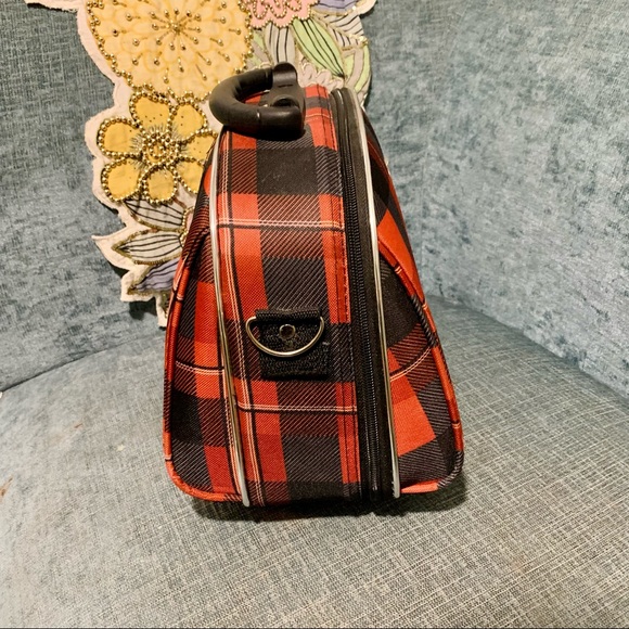 DeJuno | Plaid Cosmetic Bag case Toiletry Overnight Make-up Bag ❤️ - Picture 3 of 7